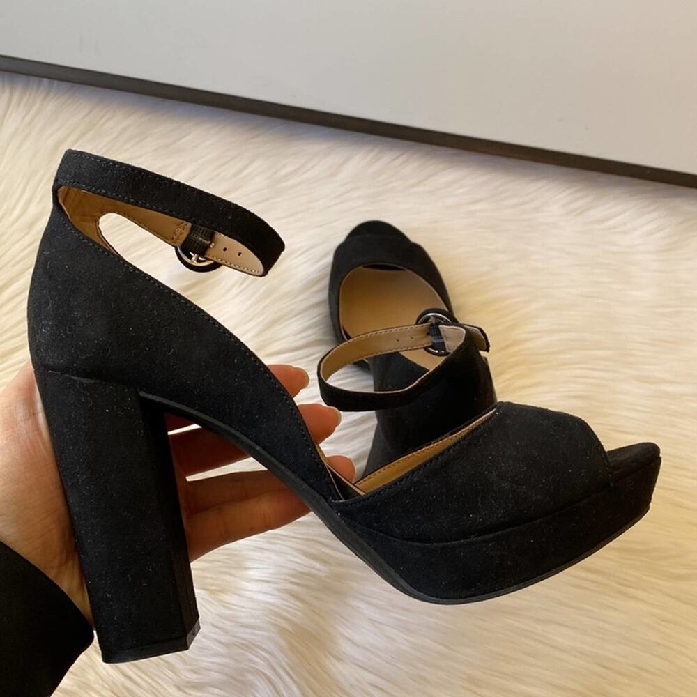Block-Heel Platform Sun Stone Reeta Sandal Black 9.5 NEW!!